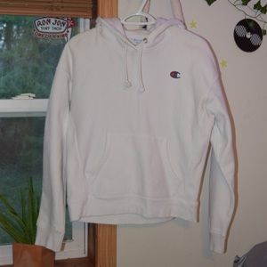 White champion reverse weave hoodie